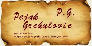 Pejak Grekulović vizit kartica
